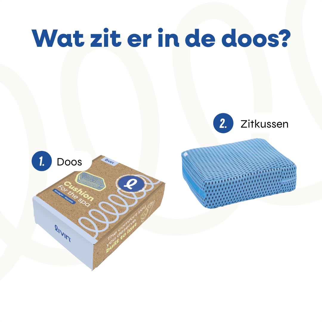 Spa Zitkussen - Vierkant (Blauw, Grijs, Beige)