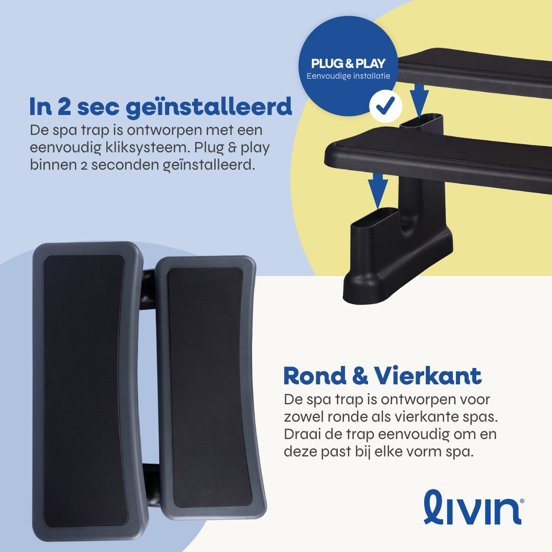 Luxe Spa Trap Antislip - Grijs