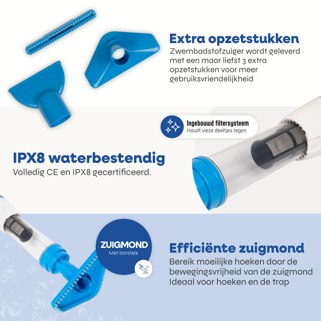 Elektrische spa- en zwembadstofzuiger Pro