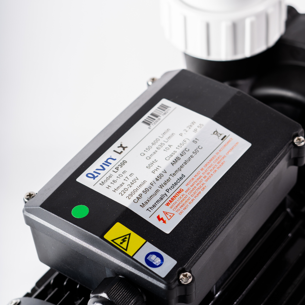 Detail foto van een LP300 spa pomp