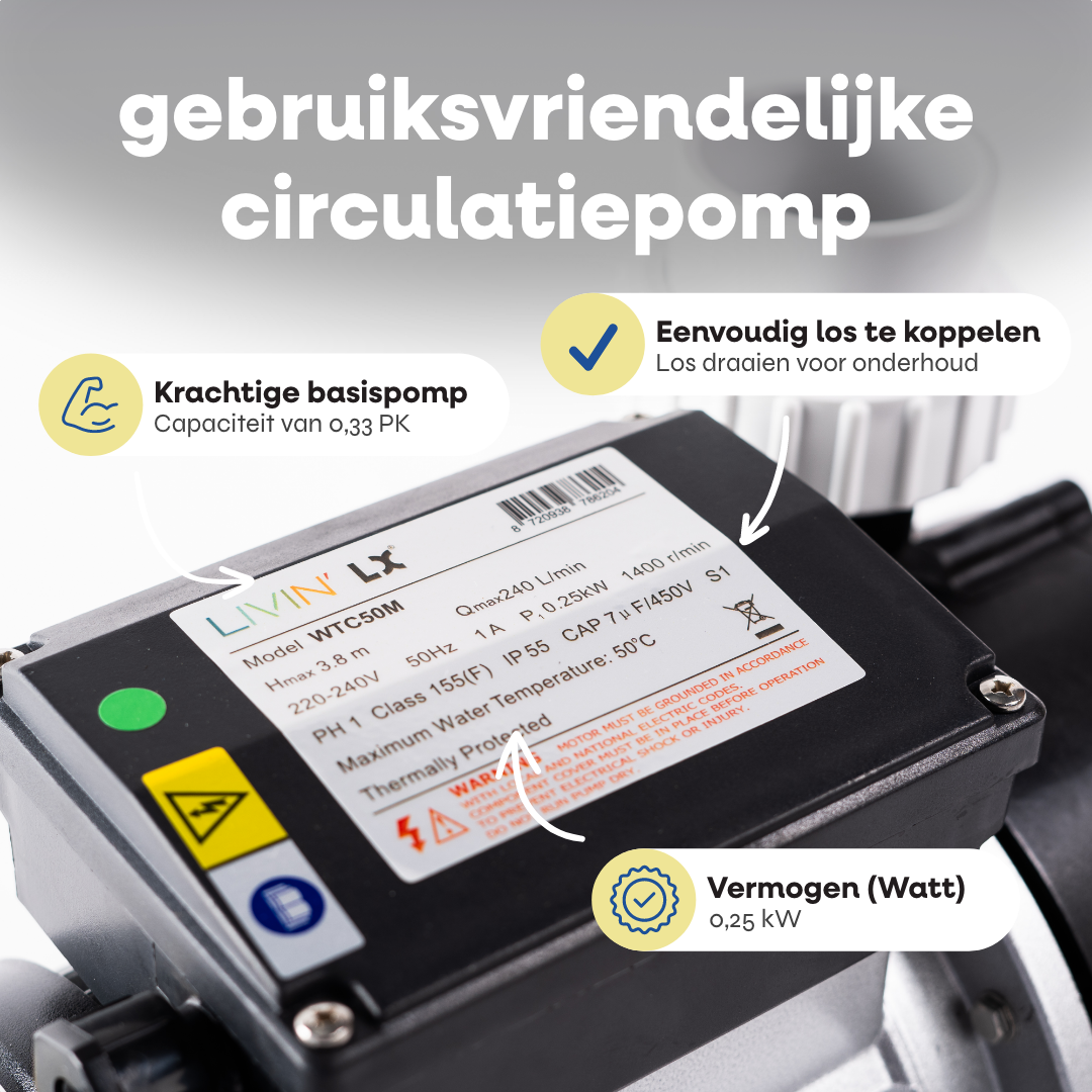 LX WTC50M circulatiepomp met 0,25 kW vermogen en CE-keurmerk