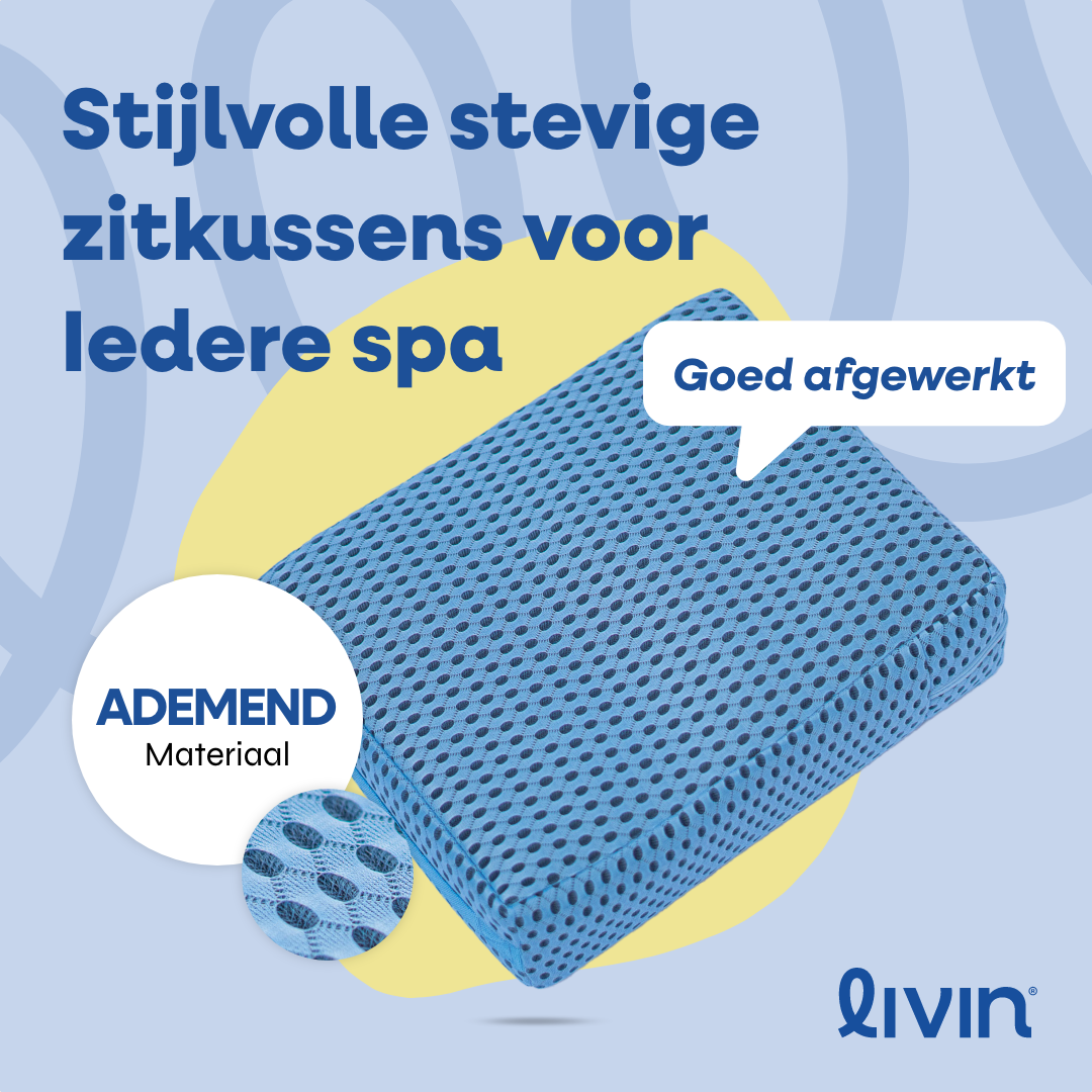 Spa Zitkussen - Vierkant (Blauw, Grijs, Beige)