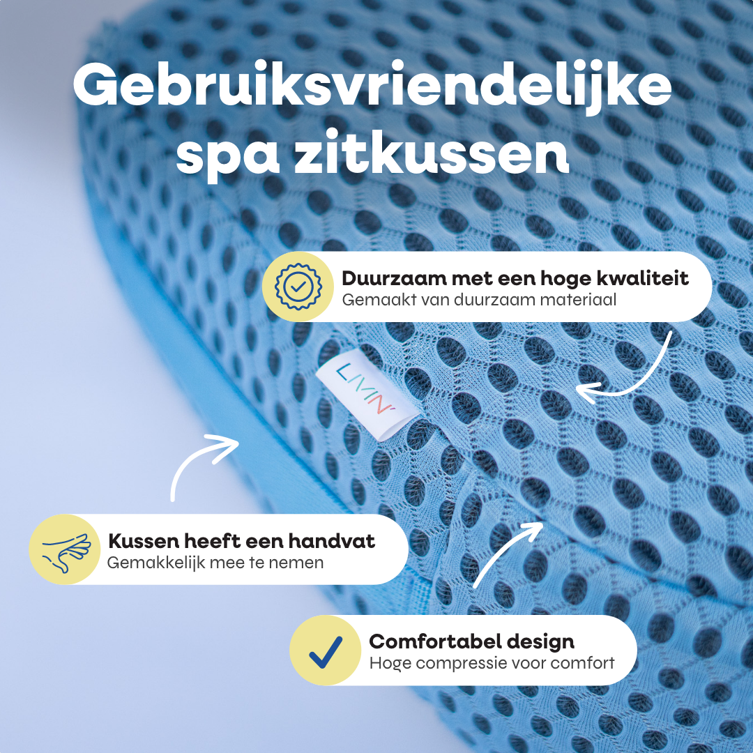 Spa Zitkussen - Vierkant (Blauw, Grijs, Beige)