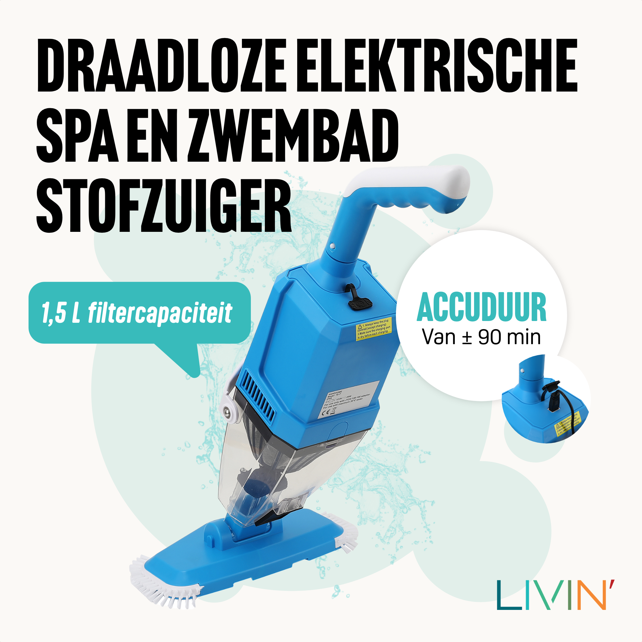 Aspirateur électrique sans fil pour spa et piscine