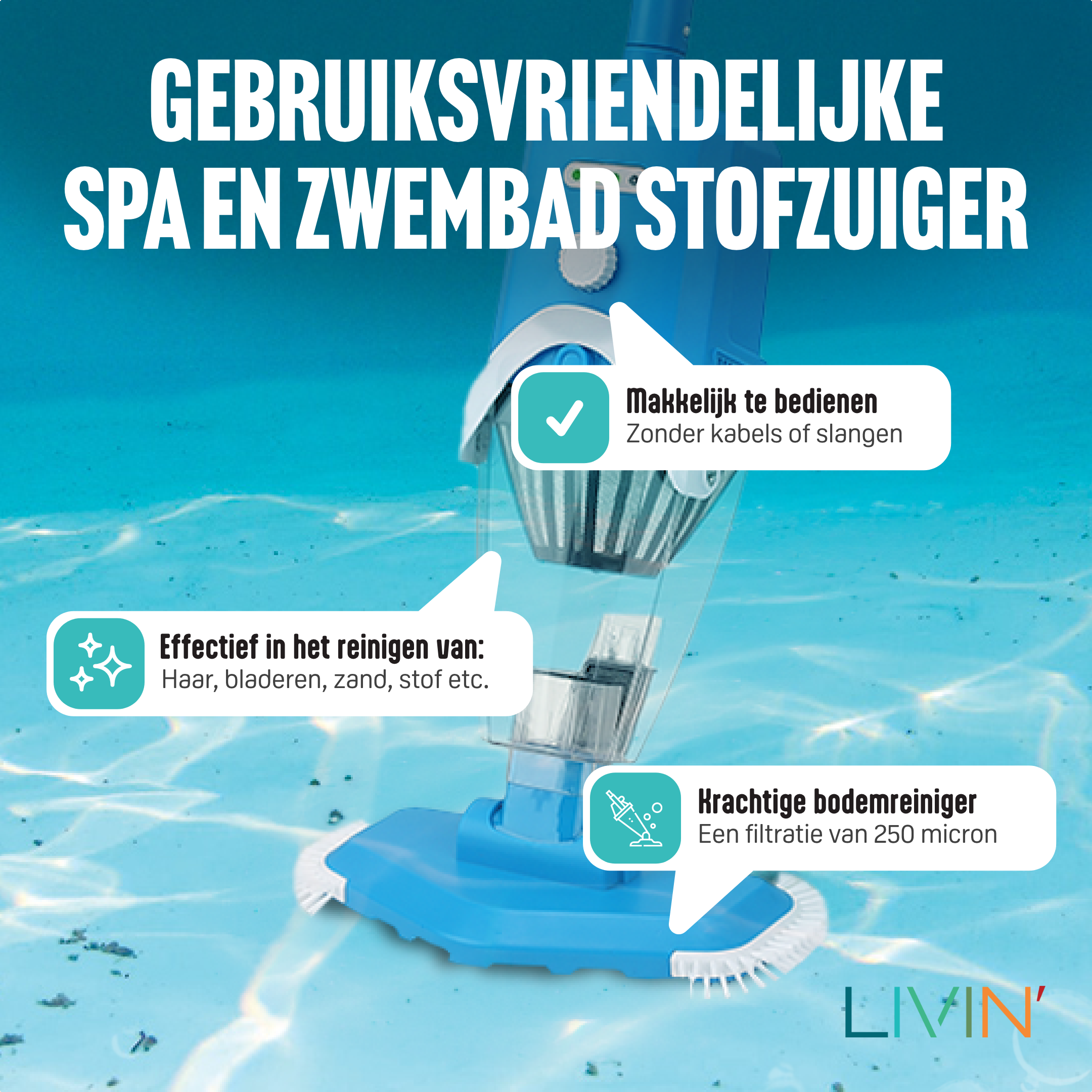 Draadloze Elektrische Spa en zwembadstofzuiger