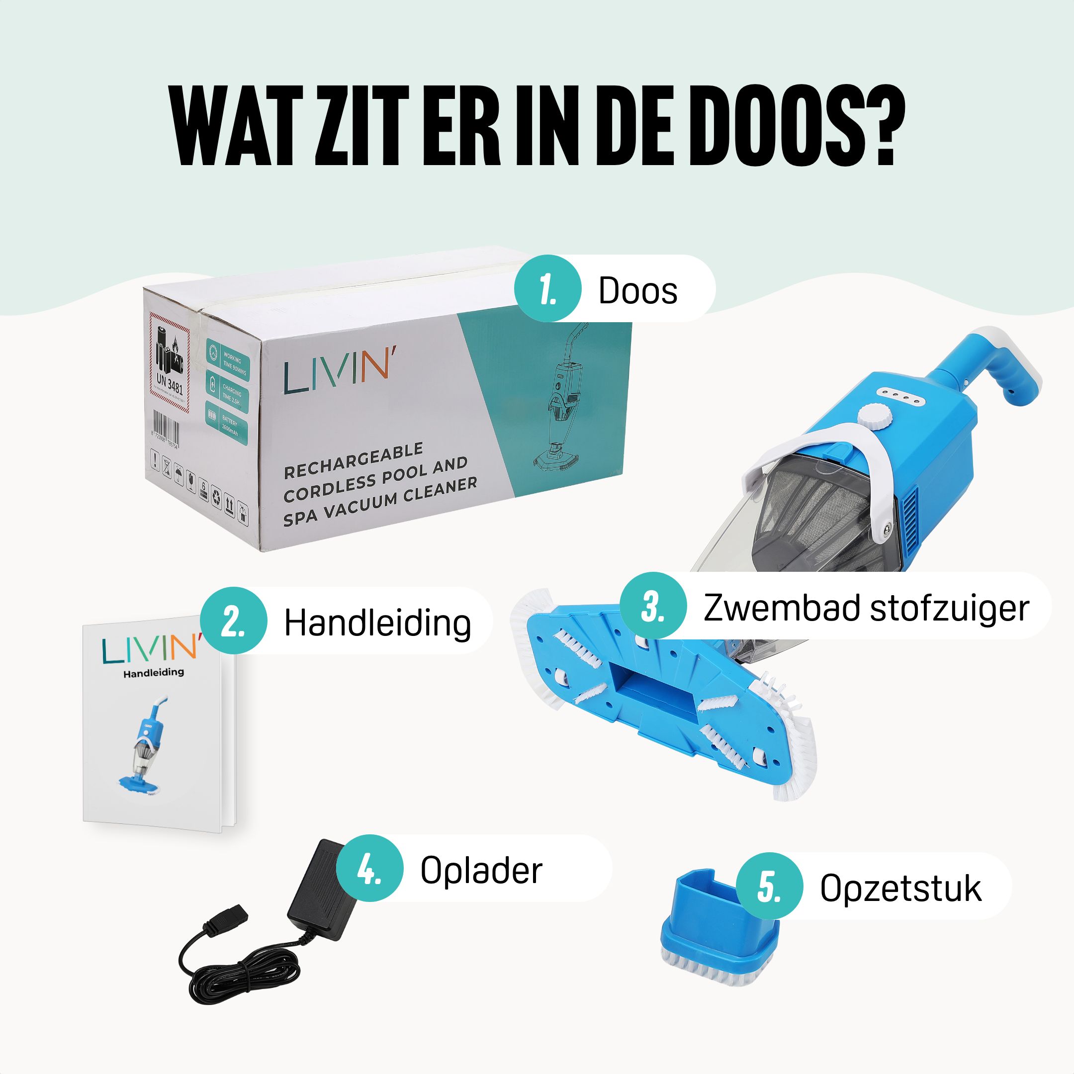 Draadloze Elektrische Spa en zwembadstofzuiger