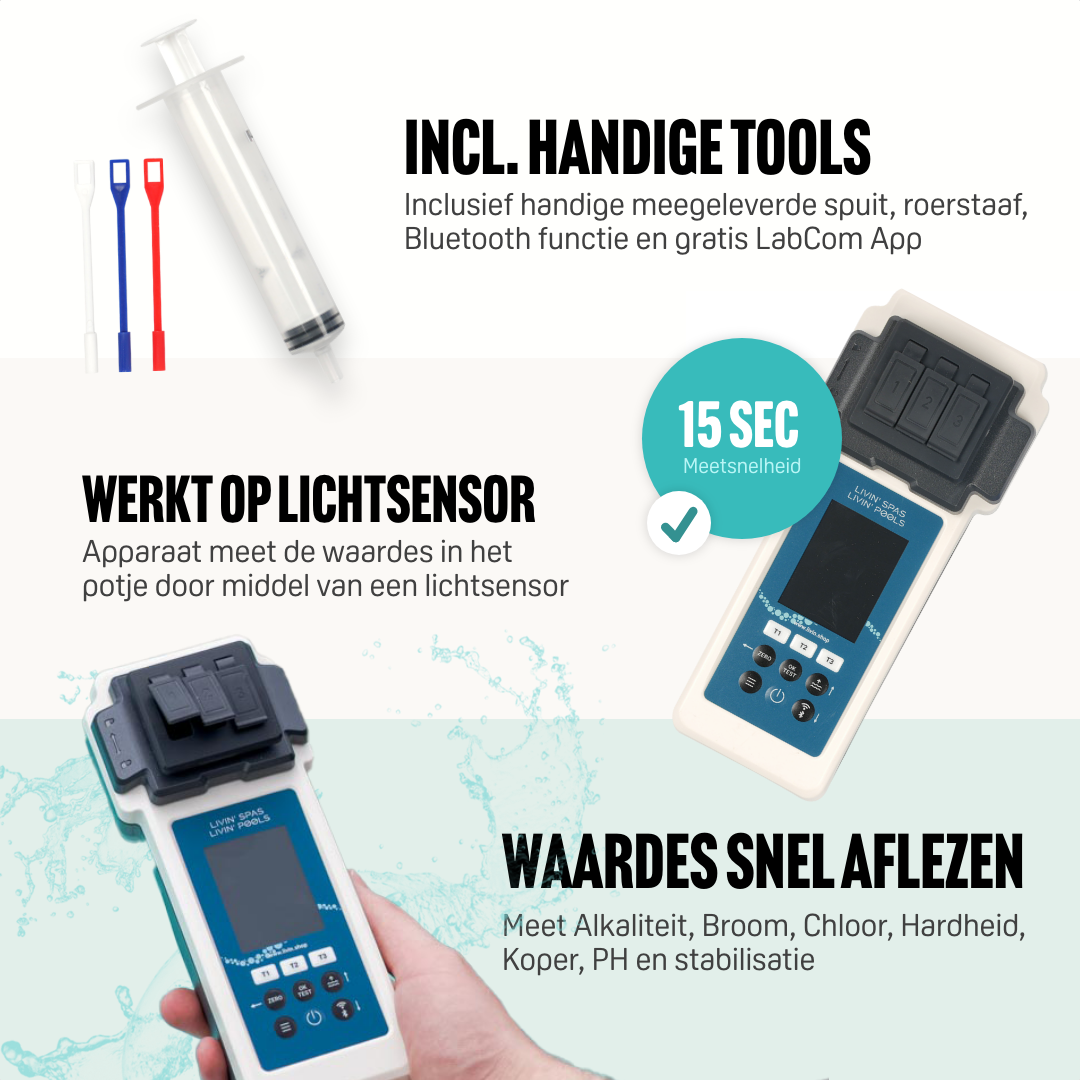 Poollab 2.0 Digitale Zwembad Watertester
