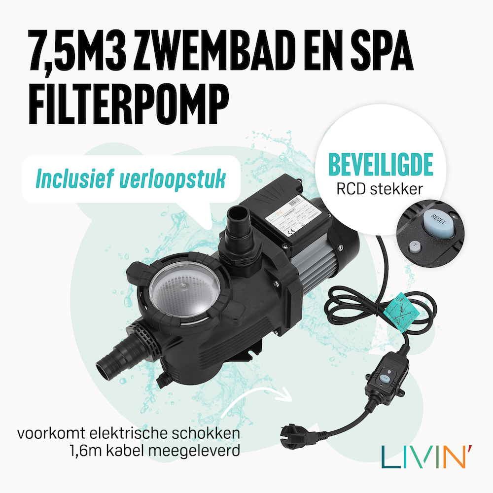 Pompe de filtration de piscine-7, 5m3