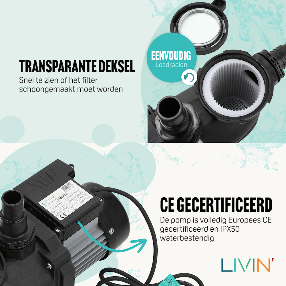 Pompe de filtration de piscine-7, 5m3