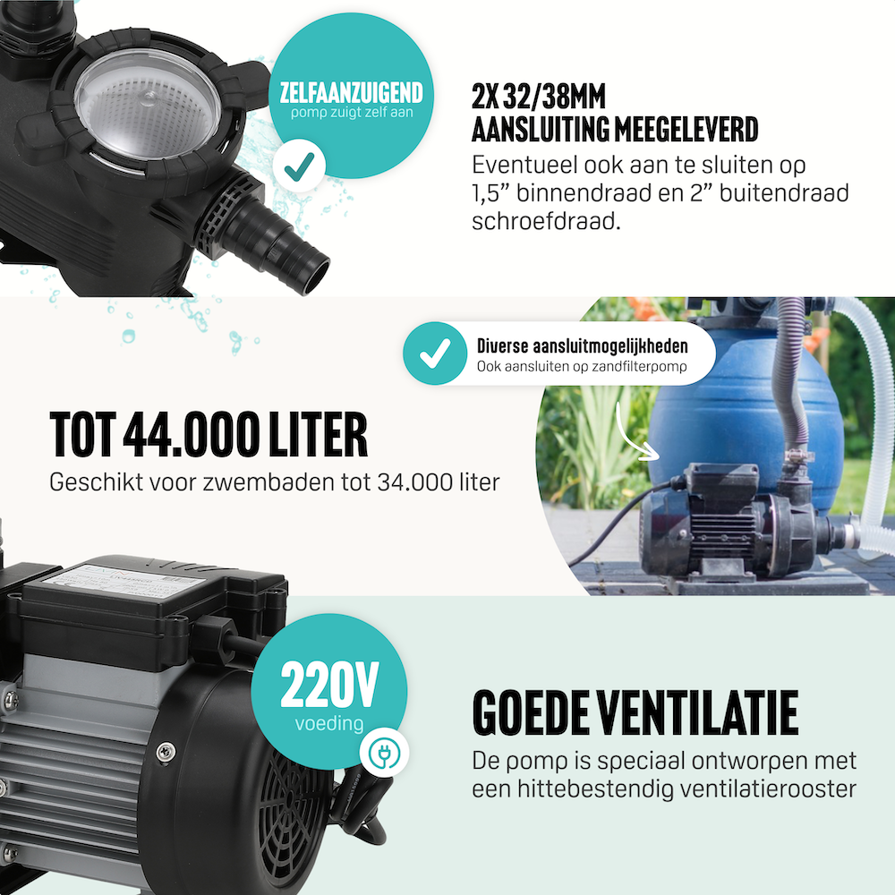 Zwembad filterpomp - 11m3